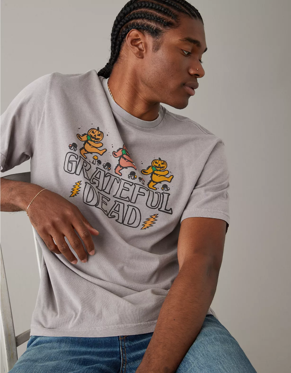 AE Super Soft Halloween Grateful Dead Graphic T-Shirt 1 AE Super Soft Halloween Grateful Dead Graphic T-Shirt