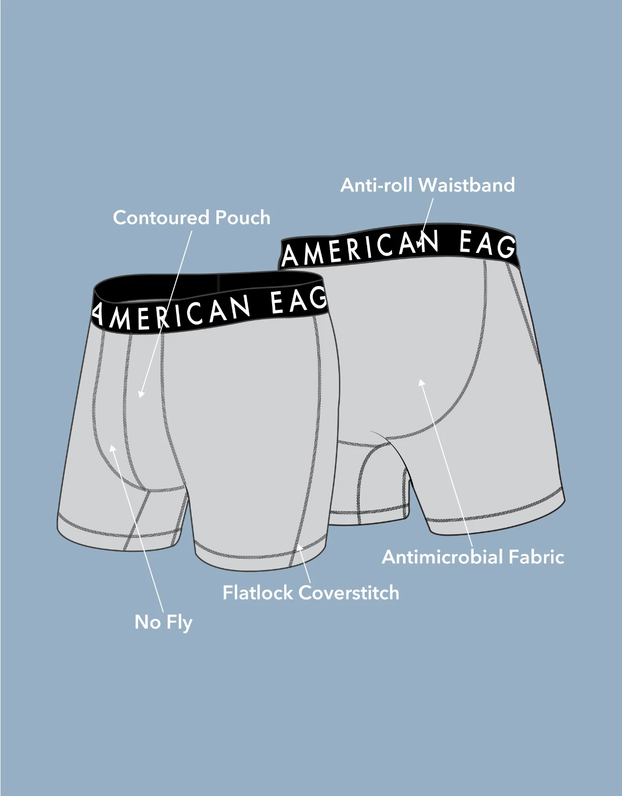 AEO Solid 6" Flex Boxer Brief 3-Pack 2 AEO Solid 6" Flex Boxer Brief 3-Pack - Image 2