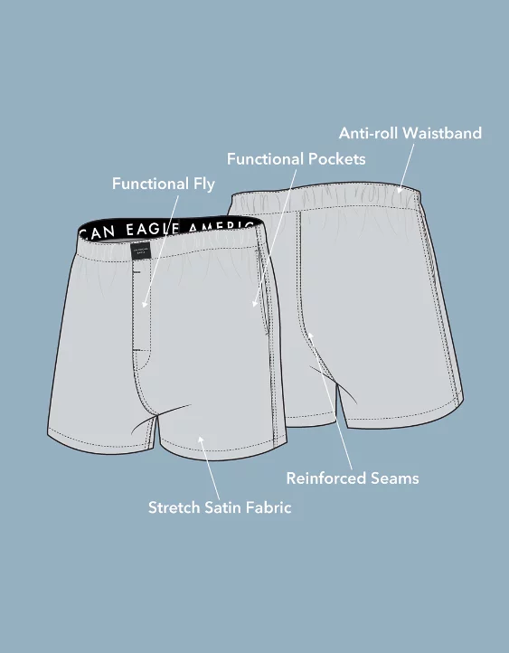 AEO Snow Leopard Satin Pocket Boxer Short 3 AEO Snow Leopard Satin Pocket Boxer Short - Image 3