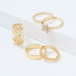 AE Gold Floral Ring 5-Pack