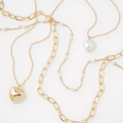 AEO Gold Heart Necklace 4-Pack 5 AEO Gold Heart Necklace 4-Pack -Drape Mode Sales 0482 6798 709 b