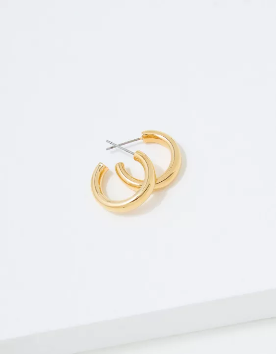 AE Keepers Collection 14K Gold Plated Tubular Hoop Earring 2 AE Keepers Collection 14K Gold Plated Tubular Hoop Earring - Image 2
