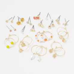 AEO Coral Stud + Hoop Earring 18-Pack
