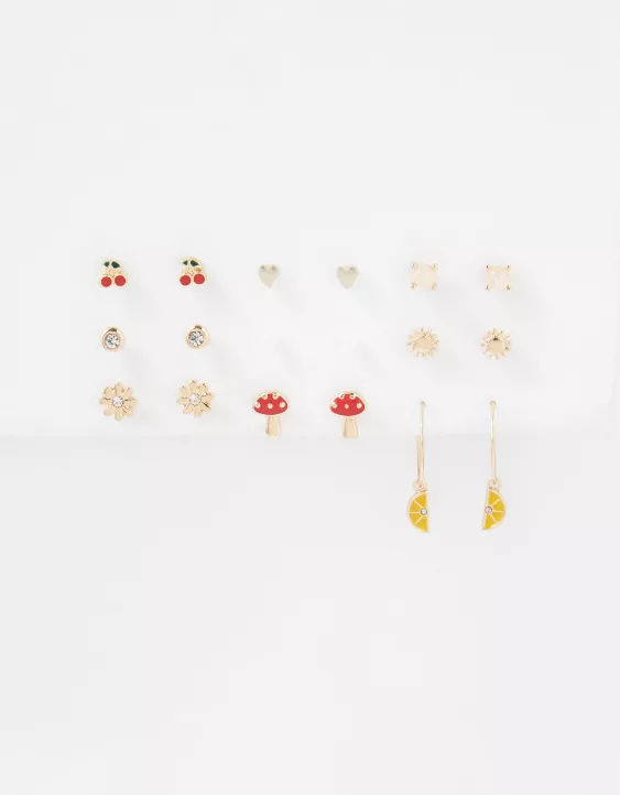 AEO Fruit Hoop + Stud Earring 18-Pack 3 AEO Fruit Hoop + Stud Earring 18-Pack - Image 3