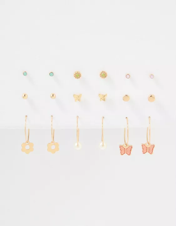AEO Gold Mini Stud + Hoop Earring 18-Pack 3 AEO Gold Mini Stud + Hoop Earring 18-Pack - Image 3