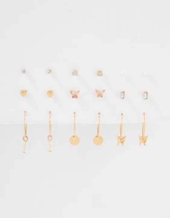 AEO Gold Mini Stud + Hoop Earring 18-Pack 2 AEO Gold Mini Stud + Hoop Earring 18-Pack - Image 2