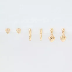 AEO Gold Heart Earrings 6-Pack 5 AEO Gold Heart Earrings 6-Pack -Drape Mode Sales 0484 6817 709 b