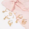 AEO Gold Heart Earrings 6-Pack