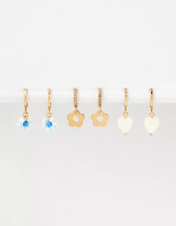 AE Daisy Hoop Earrings 6-Pack 3 AE Daisy Hoop Earrings 6-Pack - Image 3