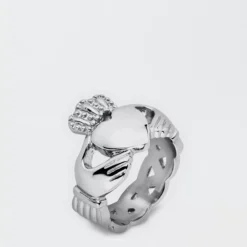 West Coast Jewelry Stainless Steel Celtic Knot Eternity Claddagh Ring