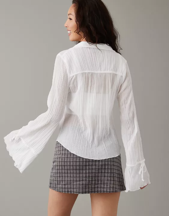 AE Mesh Ruffled Shirt 2 AE Mesh Ruffled Shirt - Image 2