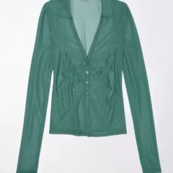 AE Mesh Button-Up Shirt 5 AE Mesh Button-Up Shirt -Drape Mode Sales 0536 5307 788 f