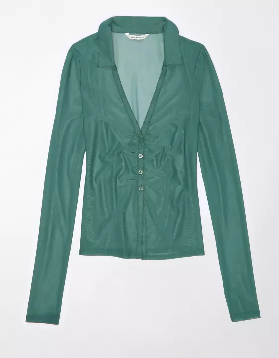 AE Mesh Button-Up Shirt 3 AE Mesh Button-Up Shirt - Image 3