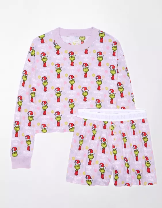 AE Grinch Plush PJ Set 3 AE Grinch Plush PJ Set - Image 3