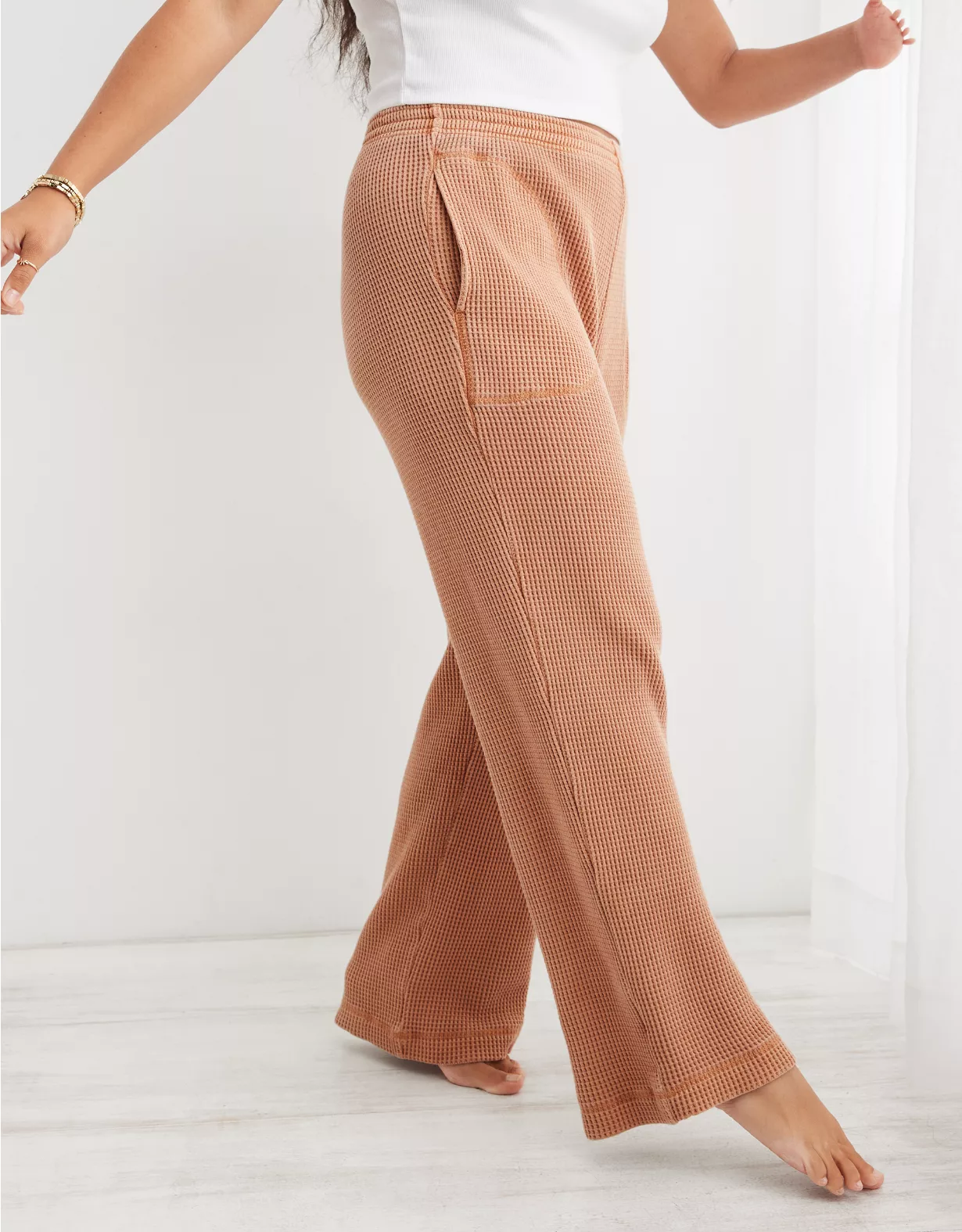 Aerie Straight Leg Waffle Pant 1 Aerie Straight Leg Waffle Pant