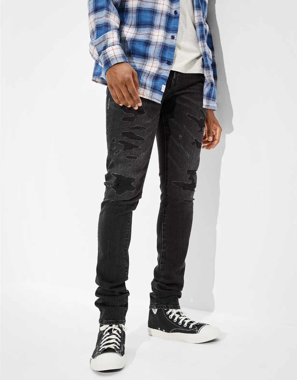 AE AirFlex+ Patched Stacked Skinny Jean 1 AE AirFlex+ Patched Stacked Skinny Jean