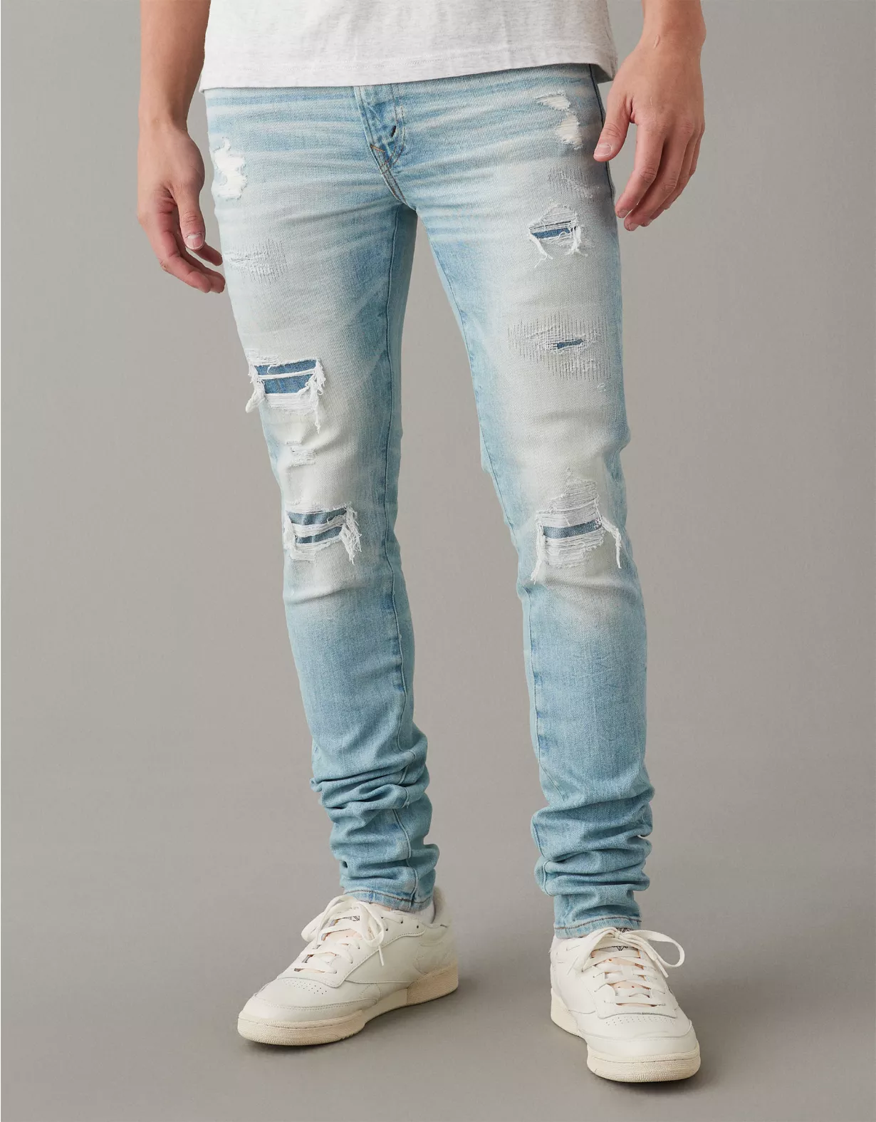AE AirFlex+ Temp Tech Patched Stacked Jean 1 AE AirFlex+ Temp Tech Patched Stacked Jean