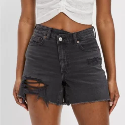 AE Denim Highest Waist Baggy Short