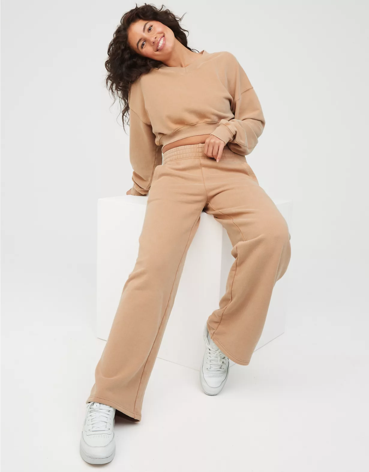 OFFLINE By Aerie Throw-Back Fleece Wide Leg Pant 1 OFFLINE By Aerie Throw-Back Fleece Wide Leg Pant