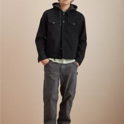 AE Hooded Canvas Trucker Jacket