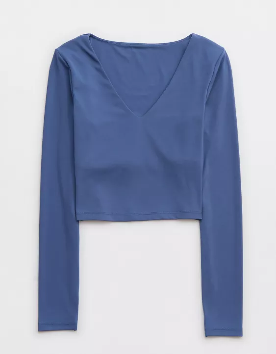 OFFLINE By Aerie Real Me Long Sleeve V-Neck T-Shirt 3 OFFLINE By Aerie Real Me Long Sleeve V-Neck T-Shirt - Image 3