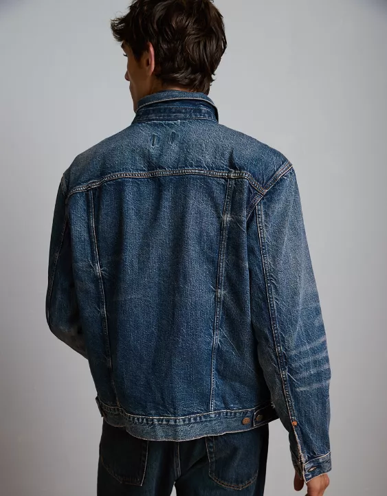 AE77 Premium Denim Trucker Jacket 2 AE77 Premium Denim Trucker Jacket - Image 2