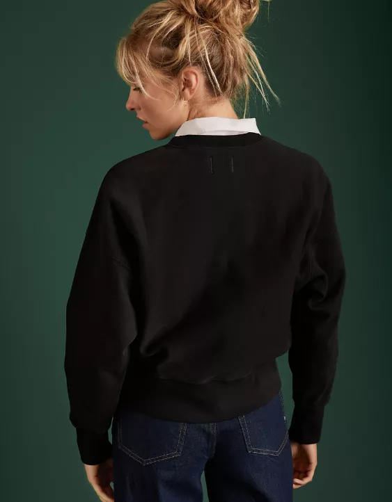 AE77 Premium Cropped Fleece Crewneck Sweatshirt 2 AE77 Premium Cropped Fleece Crewneck Sweatshirt - Image 2