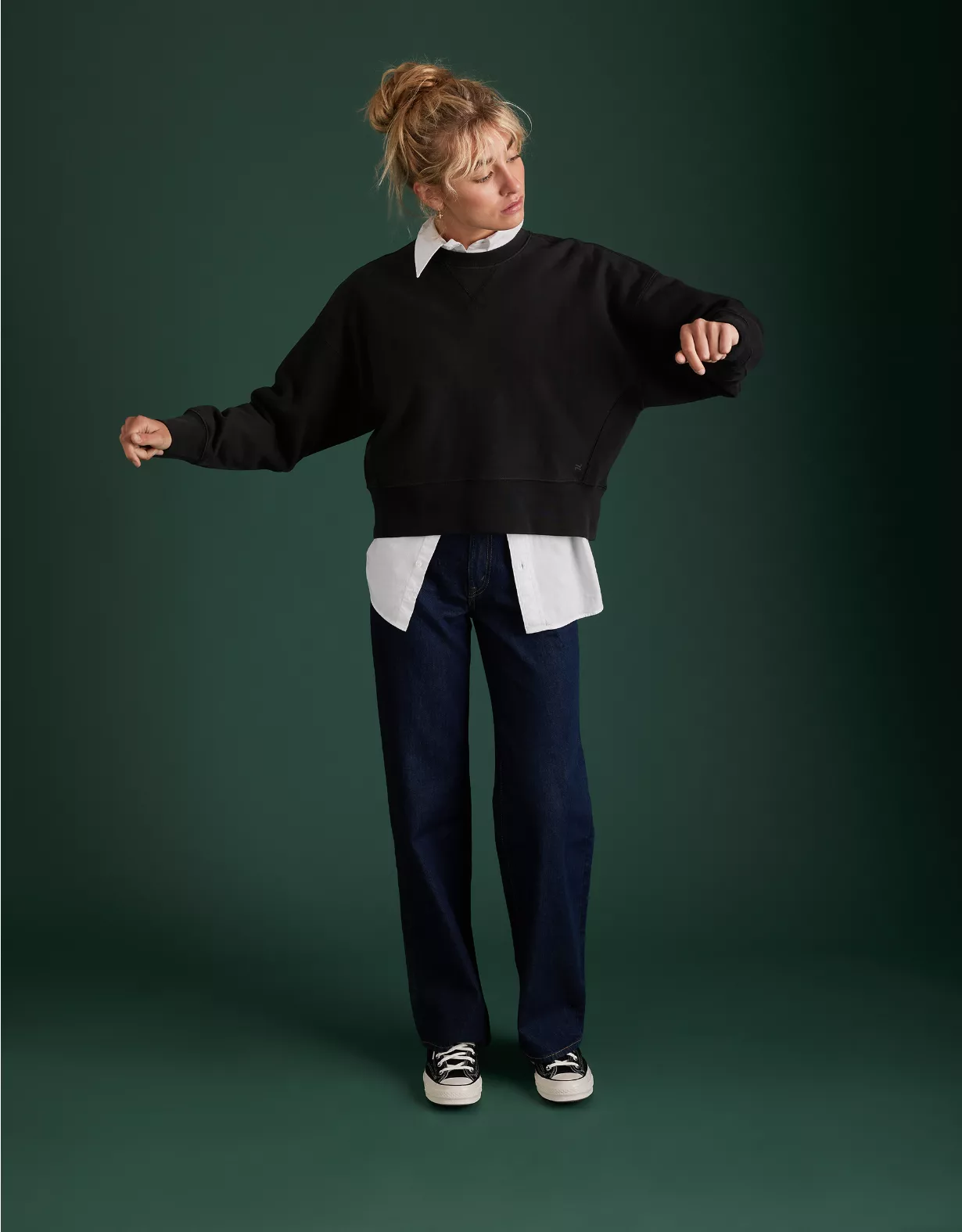 AE77 Premium Cropped Fleece Crewneck Sweatshirt 1 AE77 Premium Cropped Fleece Crewneck Sweatshirt