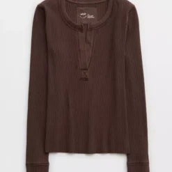 Aerie Fireside Long Sleeve Henley T-Shirt 5 Aerie Fireside Long Sleeve Henley T-Shirt -Drape Mode Sales 5493 3136 297 f