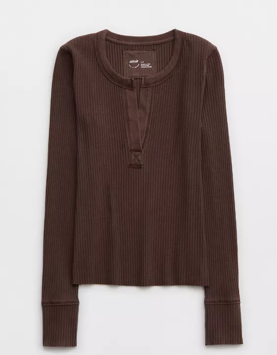 Aerie Fireside Long Sleeve Henley T-Shirt 3 Aerie Fireside Long Sleeve Henley T-Shirt - Image 3