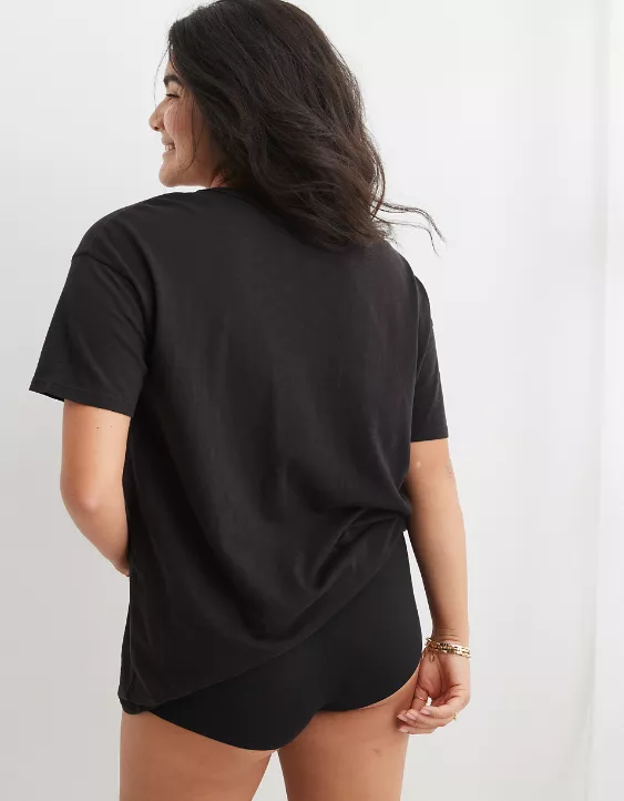 Aerie Distressed Basic V-Neck Boyfriend T-Shirt 2 Aerie Distressed Basic V-Neck Boyfriend T-Shirt - Image 2