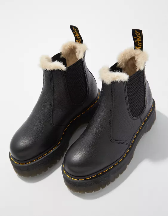 Dr. Martens Women's 2976 Faux Fur-Lined Platform Chelsea Boot 2 Dr. Martens Women's 2976 Faux Fur-Lined Platform Chelsea Boot - Image 2