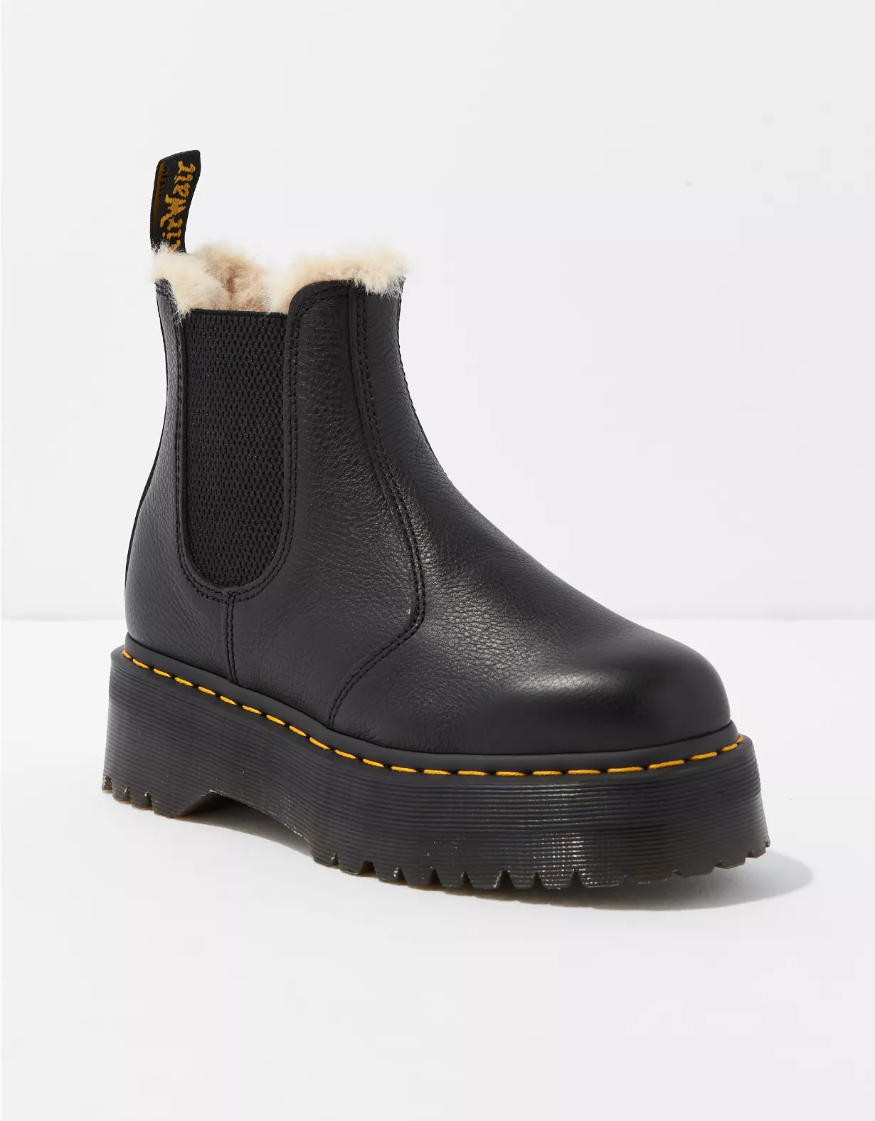 Dr. Martens Women's 2976 Faux Fur-Lined Platform Chelsea Boot 1 Dr. Martens Women's 2976 Faux Fur-Lined Platform Chelsea Boot